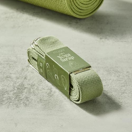 Myga Yoga Strap with D-Ring – 2-in-1 Adjustable Yoga Belt & Mat Carrier Sling – Stretching Strap for Flexibility, Balance, Pilates & Fitness – Durable Yoga Accessory for Home & Travel – 1.8m (Moss) — view 6