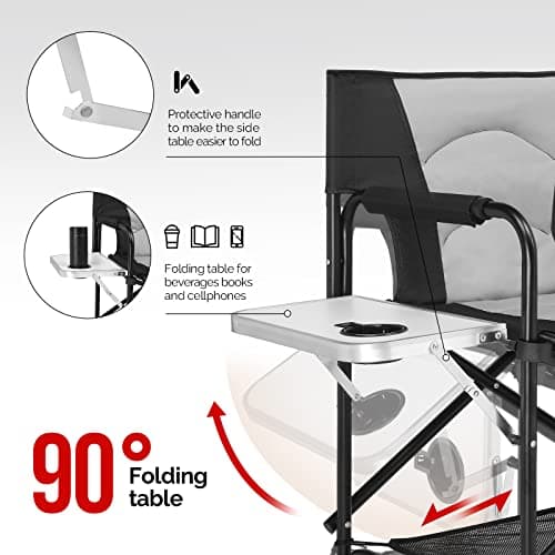 Bonnlo Directors Chair with Side Table & Storage bag,Portable Camping Chair — view 6