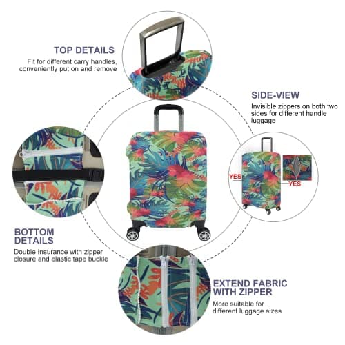 GOXUNYUAN Travel Luggage Cover, Suitcase Protector Bag Fits 29-30 Inch Luggage Colorfulmaple — view 2