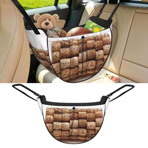 Car Back Seat Organizer Bag Adjustable Straps and Drawstring Closure