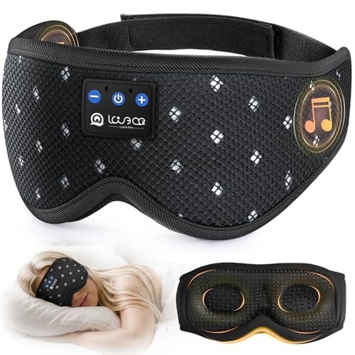 LOVE EYE Bluetooth Sleep Mask Headphones, 100% Blackout, Breathable
