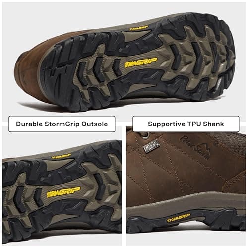 Peter Storm Men’s Lindale Walking Shoes with High Traction Rubber Sole for All Seasons, Durable Leather Uppe (Brown, UK Footwear Size System, Adult, Men, Numeric, Medium, 10) — view 5