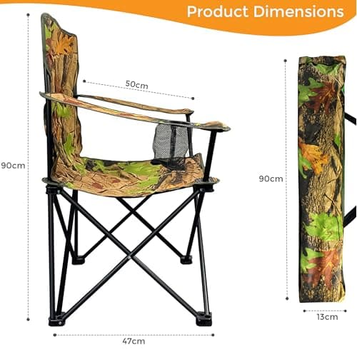 Crystals Camping Chair Heavy Duty, Compact Structure, Lightweight, Waterproof & Foldable with Cup Holder, Ideal for Garden, Fishing, Picnic, Camping & Travel Comfort (One Chair) — view 2