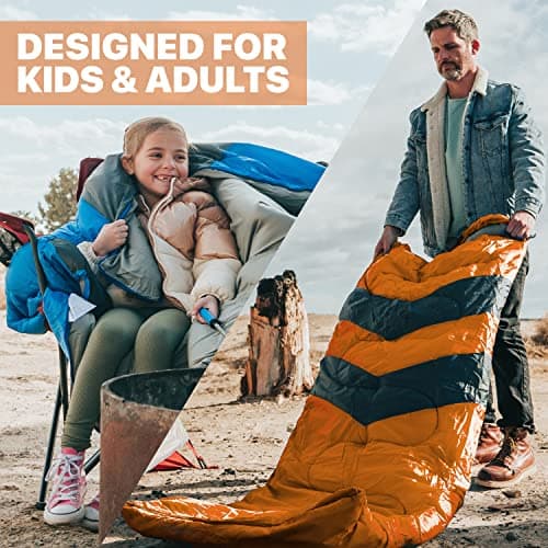 MalloMe Sleeping Bags for Adults & Kids Sleeping Bag 3-4 Season - Ultralight Backpacking Sleeping Bag Cold Weather & Warm, Lightweight Compact, Single Adult Girls Boys Winter Sleep Camping Accessories — view 5