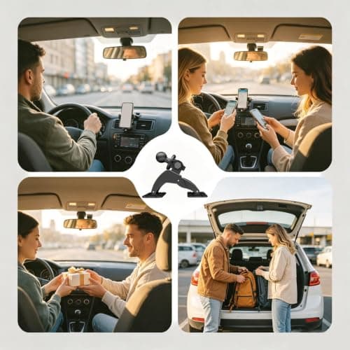 Dashboard Phone Holder Base - 17mm Ball Head | 360 Rotating, Adhesive Mount — view 4