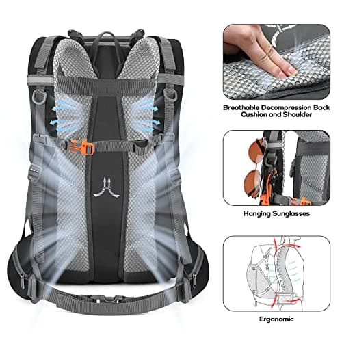 Maelstrom 40L Hiking Backpack, Lightweight Camping Daypack with Rain Cover — view 5