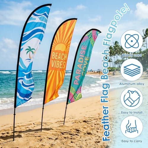 Flag Pole Festival Flagpole Kit 7 Section Portable Beach Feather Flagpoles — view 3