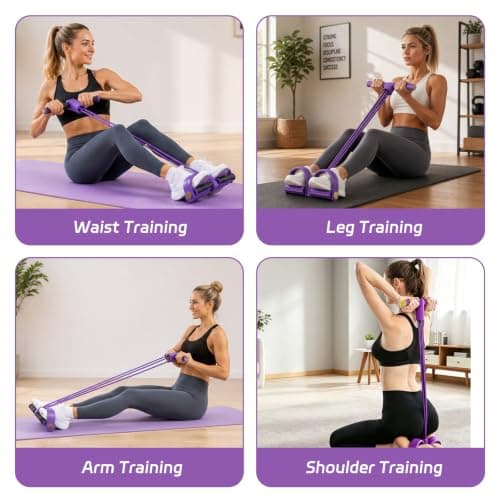 6-Tube Pedal Resistance Band, Multifunction Tension Rope for Women Home Use — view 2