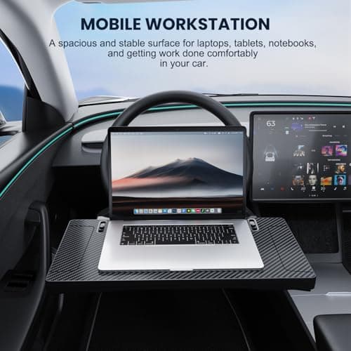 Tesla Model Y 3 Steering Wheel Desk Tray Car Laptop Seat Gap Organizer — view 5