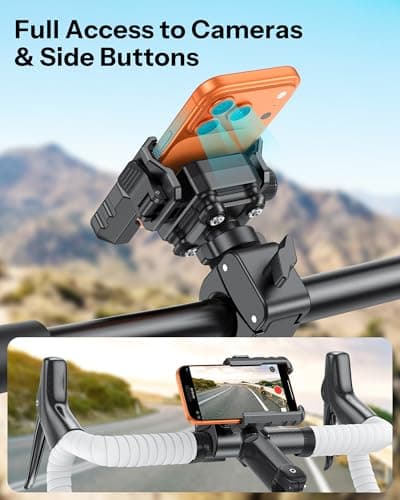 OMOTON BK01 Motorcycle Phone Mount, Anti-Vibration, Handlebar & Mirror — view 5