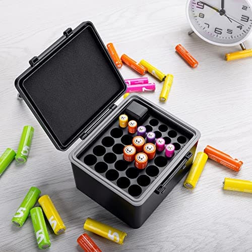JJC 34 Slot AA AAA Battery Storage Case Water-Resistant Holder with Tester — view 6