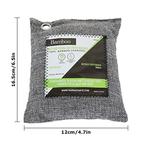 MIVIDE 6PCS 200G Activated Bamboo Charcoal Air Purifying Bag, Nature Fresh Air Purifier Bags, Odour Eliminator Absorber, Moisture Absorber, Room Deodoriser Air Freshener for Home, Car, Closet, Fridge — view 2