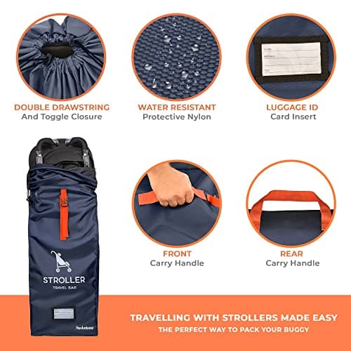 Huckaboo Stroller Travel Bag - Umbrella Stroller Buggy Travel Bag for Airplane, Navy — view 5