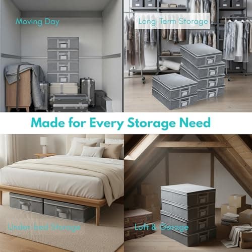 40.5L Slim Underbed Clothes Storage Box with Lid – Low-Profile Foldable Organiser with Reinforced Sides & Easy-Access Lid – Space Saving Storage for Bedding, Duvets & Clothes – Vacuum Storage Bag — view 6