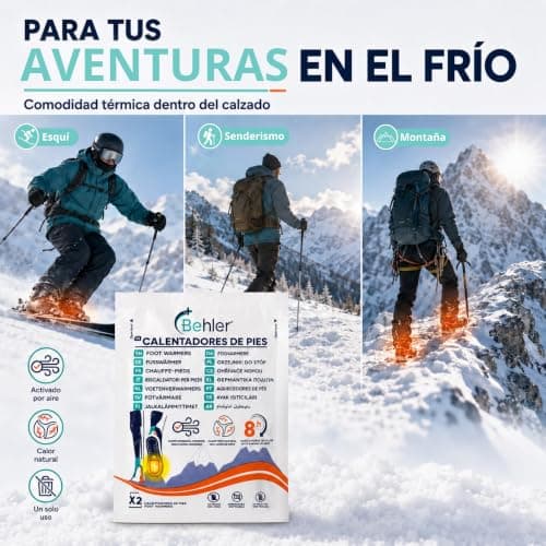 Behler Foot Warmers 10 Pack (5 Pairs) Heat Patches Air Activated Stickers Up to 8 Hours Natural Heat for Skiing, Hiking, Camping, Hunting and Outdoor Work — view 6