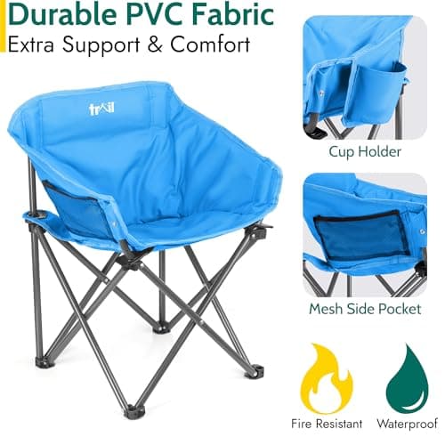 Trail Buzzard Kids Bucket Camping Chair, Blue — view 6