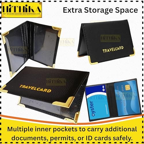 HITHIKA - New Leather Oyster Travel Card Bus Pass Holder Wallet Rail Card Cover CASE (Orange) — view 3