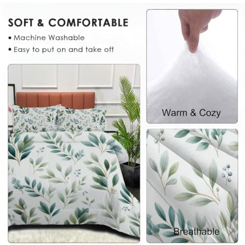 Down Duvet Set Watercolor Plants For Children Kids Boys Girls Microfiber — view 5