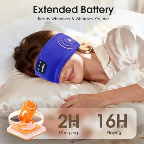 MUSICOZY Sleep Headphones Headband for Side Sleepers Cool & Breathable Mesh — view 3