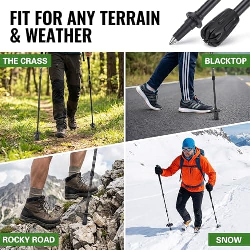 8 Pack Heavy Duty Walking Stick Tips Trekking Pole Accessories Hiking Sticks Canes Reinforced Rubber Ferrules for Trekking Poles Cane Tips Sticks Tip Protectors Cover Fit Non Slip Replacement Caps — view 6