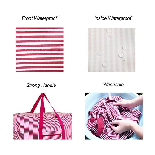 Waterproof Thick Large Storage Bag 600D Oxford Organizer (Rose, Medium) — view 4