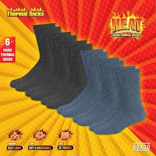 SOXCO Thermal Socks for Men & Women - Winter Heat Socks, Pack of 6 Pairs, 3-5 — view 2