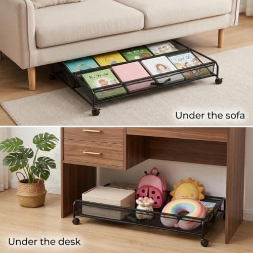 Under Bed Shoe Storage Organiser with Wheels, Rolling Underbed Storage — view 3