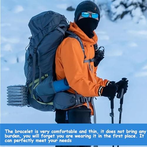 Adjustable Ski Gloves Straps 6 Pack Nylon and Polyester Stretch 10" x 1" Black with Hook and Loop Strap for Hiking, Skiing, Snowboarding, Winter Sports — view 4