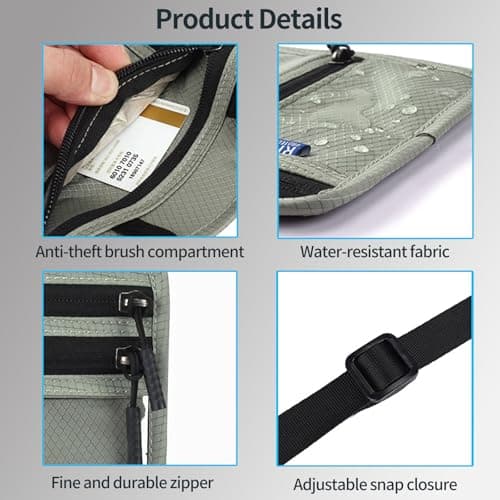 DOETYD RFID Blocking Travel Neck Wallet for Men & Women(Rose Red — view 6