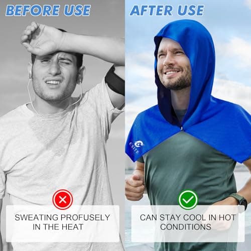 CSITE 2 Pack Cooling Hoodie Towels, Instant Cooling Towels for Neck and Face, UPF 50 Sun Protection, Ice Towel for Hot Weather, Head Towel for Sports, Camping, Cycling & More Activities — view 4