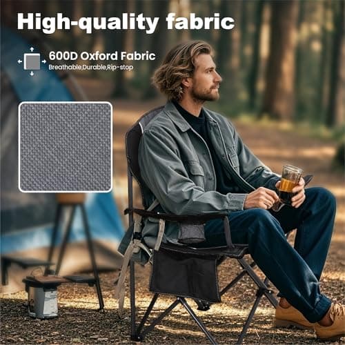 LET'S CAMP Foldable Camping Chair for Adults Fishing Camp Chair up to 160kg — view 5