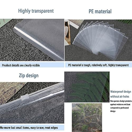 QISF 50 Pack Reusable Ziplock Bags for Clothes，40 x 30cm Large Plastic Hospital Bags，Travel Clothe Storage Bags，Clear Seal Bags Waterproof Luggage Organiser for Clothes Garment School（without Hole） — view 3