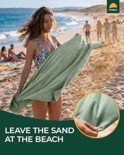 Chakipee Quick Dry Microfibre Towels Travel & Camping Microfiber Towel. Fast Drying, Super Absorbent & Ultra Compact for Travel, gym, sports, camping, Beach & hiking, 1 Pack, 120 x 60cm, Army Green — view 6