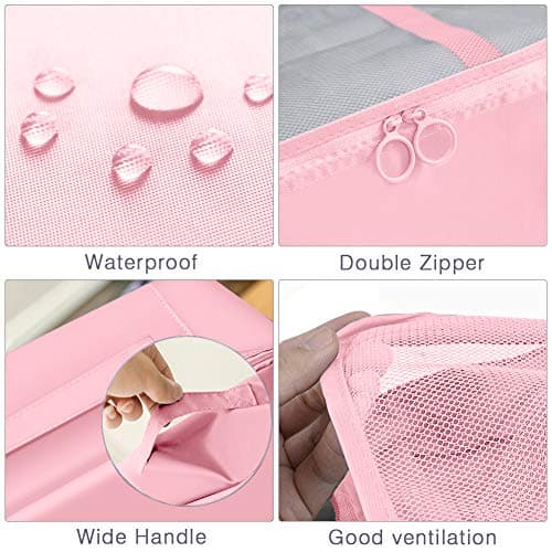 Packing Cubes for Suitcase,Geediar 9 PCS Travel Luggage Packing Organizers Waterproof Travel Essentials Bag Clothes Shoes Cosmetics Toiletries Bags(d-Pink) — view 5