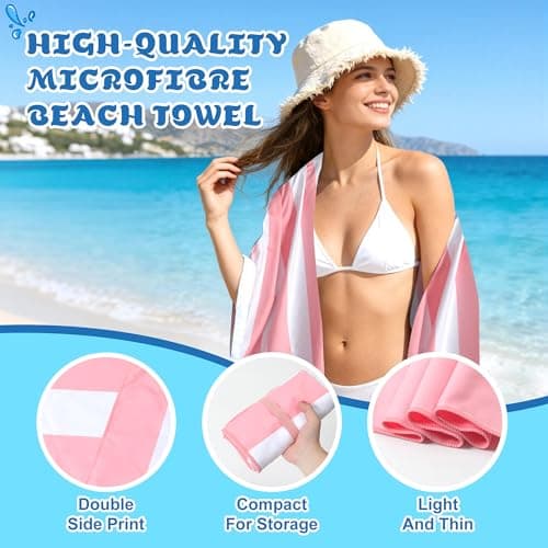 Anavasi Microfibre Beach Towels for Adults, 2 Pack 180 x 90cm 100% Recycled — view 5