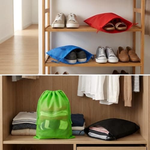 Gaomumu Shoe Bags, Drawstring Storage Bags, Non-Woven Dustproof Set of 5 — view 6