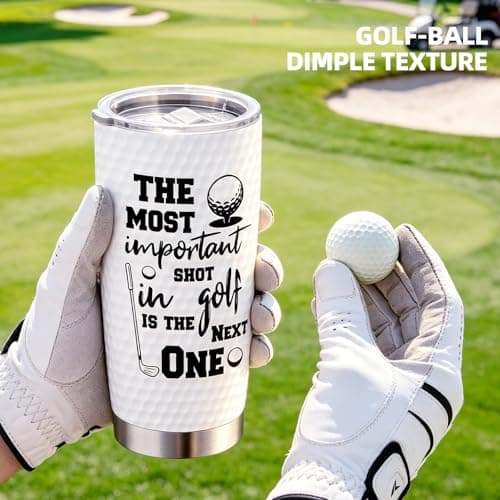 Gifts for Golfers - Funny Golf Ideas for Men Dad Husband Boyfriend Grandpa - 20oz Insulated Stainless Steel Golf Coffee Travel Mug Tumbler Cup - Birthday Valentine Fathers Day White Elephant Christmas — view 2