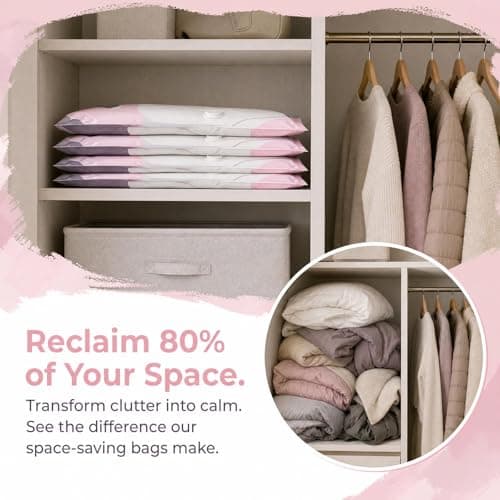 No-Pump 3D Vacuum Storage Bags,3-Sec Fast Compression, 4 PCS Roll-Up Compression, Vacuum Storage Bag, Reusable Vacuum Pack Bags for Clothes Duvet Travel and Home (2 Large Sizes) — view 5