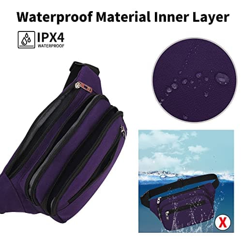 IHIGOGOFA Bumbags Waist Fanny Pack Fashion Bum Bag with 65cm Extended Belt for Dog Walking Climbing Hiking Travel Cycling Girls Ladies Men Women — view 6