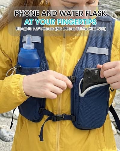 Foldable Small Hiking Backpack with 3 Strap Pockets – Lightweight 300D Spill-proof Daypack for Men Women – Packable Small Travel Backpack with Chest Strap & Trekking Pole Holder – Durable Outdoor Bag — view 2