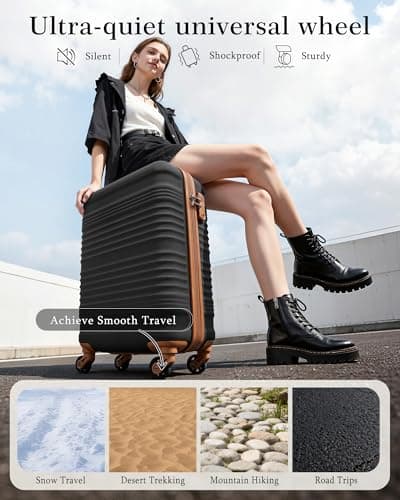 COOLIFE Cabin Suitcase 55x35x20cm Ryanair Cabin Bag ABS+PC Hard Shell TSA — view 3
