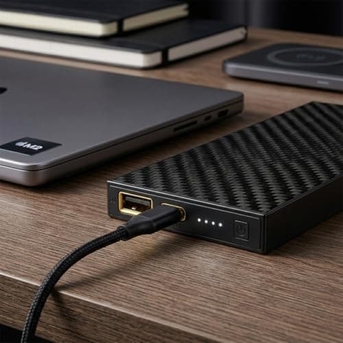 NITEBEAM SSB10K 10000mAh Portable Charger Carbon Fiber Solid-State Power Bank, Ultra-Slim 1.1cm, Lightweight 175g, Safe & Durable External Battery for Phone, Android, Travel — view 3