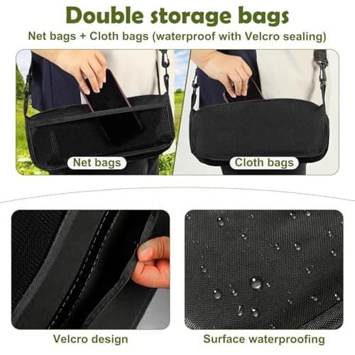 nnOuOnn Portable Foldable Backpack Stool for Camping, Small Folding Chair for adults, Lightweight Mini Pocket Fold Up Telescopic Stools for Fishing Travel Hiking Garden (Black, Large) — view 6