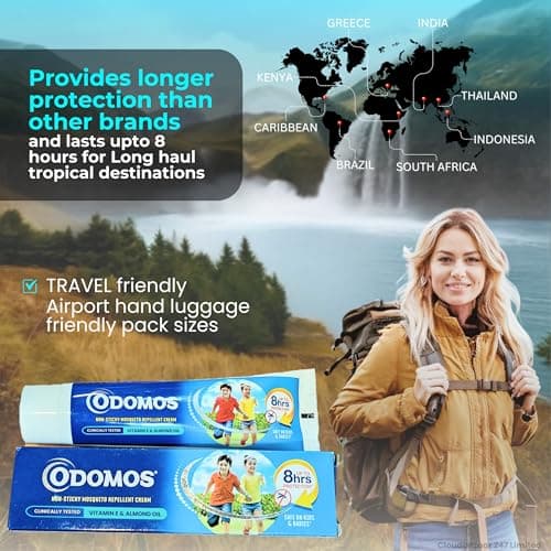 CloudBazaar 247 Odomos 2 x 50gms Mosquito Repellent Cream - Non-Sticky Cream with 8 Hours Protection Against Mosquitoes, Biting Insect, Flies, Ticks, Bed Bugs - for Kids and Adults - Travel Friendly. — view 2