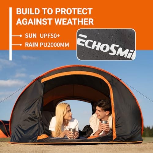 EchoSmile 2/4/6 Person Easy Pop Up Tent, Instant Family Tents for Camping — view 3