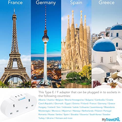 MyTravelPal 2 Way UK to Europe Travel Adapter USB & USB-C | UK Safety Regs — view 2