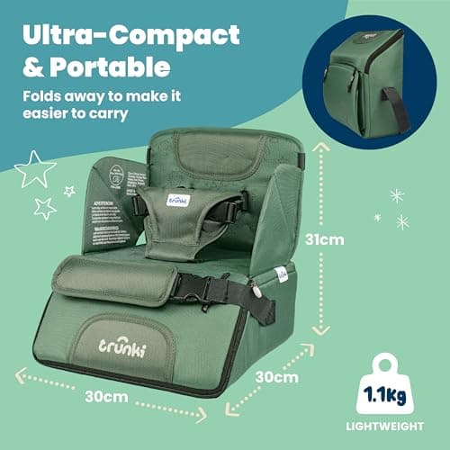 Trunki Travel Dining Booster Seat - Folding Booster Seat Dining Chair, Portable High Chair Child Booster Seat with Backrest for Little Foodies from 1 to 3 Years (or 15 kg) — view 3