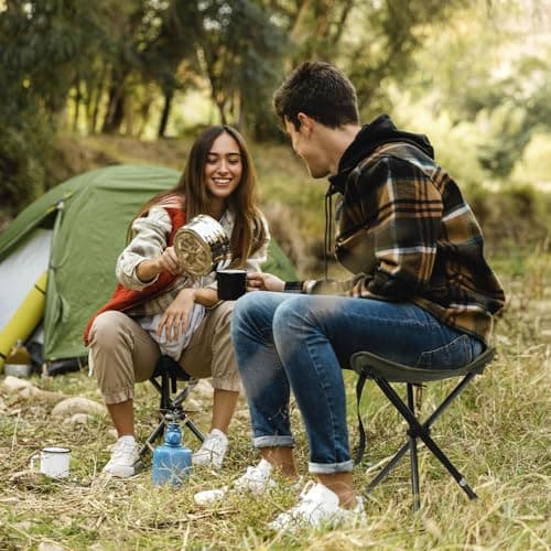 Outplea 45CM (H) Portable Folding Tripod Camping Stool Outdoor, Compact Lightweight 3 Leg Fishing Seat, Green — view 2