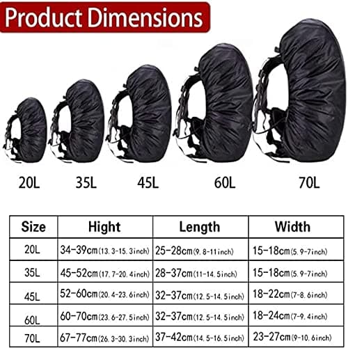 Waterproof Backpack Rain Cover, Rucksack Cover Waterproof Snowproof Backpack Rain Cover for for Hiking, Camping, Traveling, Outdoor Activities (gold B, 70L) — view 2