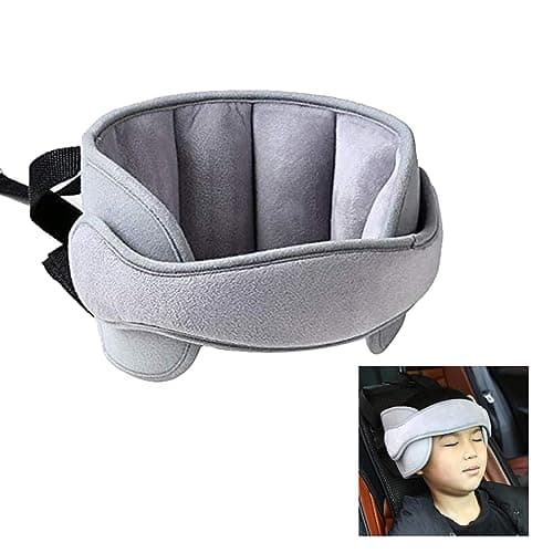 XINCHIA Kids Car Seat Travel Head Support Adjustable Toddler Headrest Support Band Head Strap Child Car Sleeping Pillow Neck Relief Pillow Soft Carseat Straps Cover for Car Plane Seat Travel Journey — view 2